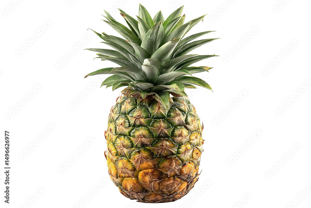 Fototapeta premium Isolated fresh pineapple fruit tropical fruit healthy eating food photography on transparent background