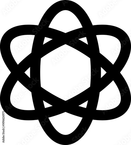 Rounded Filled Atom Icon