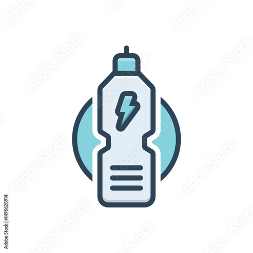 Color illustration icon for energy drink