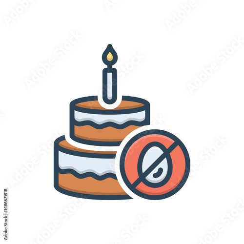 Color illustration icon for egg free