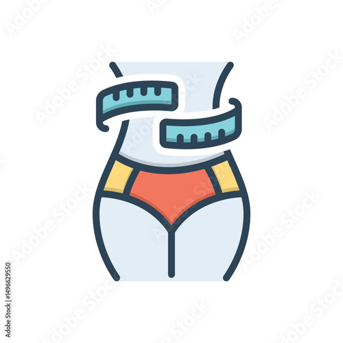 Color illustration icon for slimming