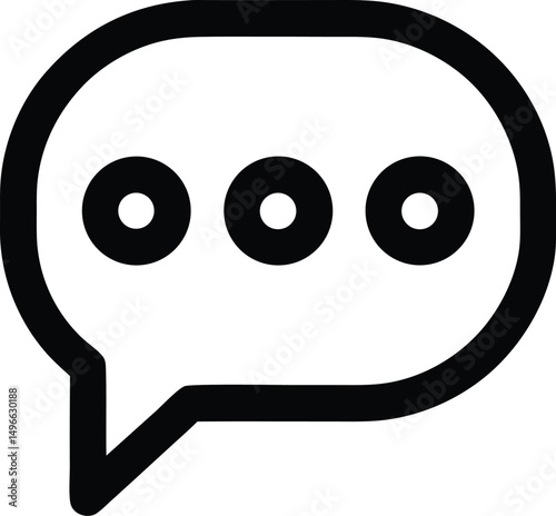 "Chat Bubble Icon with Ellipsis for Messaging and Communication Design"