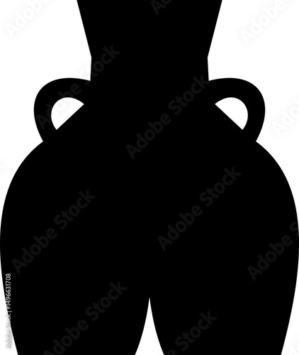 Ancient ceramic vessel icon, ancient amphora and cosmic element for artistic inspiration showcasing intricate craftsmanship and historical significance for educational use, on transparent background
