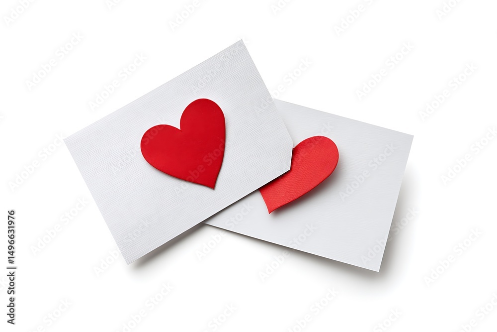 Two Lovely Valentine's Day Cards with Red Hearts Two Lovely Valentine's Day Cards with Red Hearts