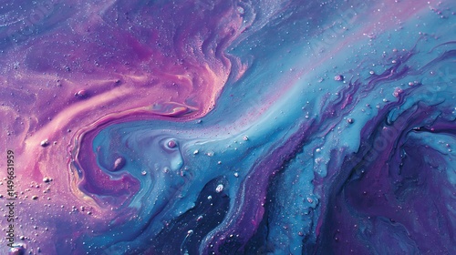 A Marbled Texture Of Purple, Blue, And Gold Paints Creates Abstract Patterns With Light Metallic Shimmers, Artistic Abstraction, Liquid Art, Abstract Wallpaper Background