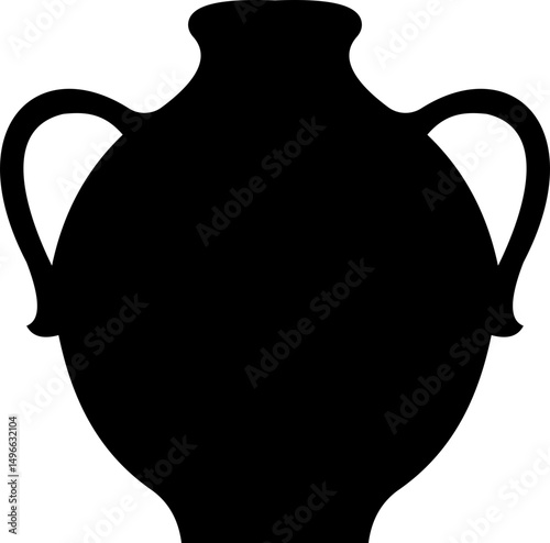 Ancient ceramic vessel icon, ancient amphora and cosmic element for artistic inspiration showcasing intricate craftsmanship and historical significance for educational use, on transparent background
