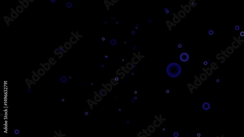 Seamless loop 3D in 4K of bubbling water with small animated air bubbles rising dynamically. Bubble Surges on Black Background, 4k, loop