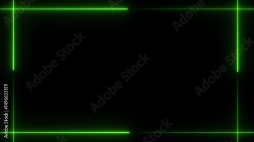 Neon rectangle border. Seamless loop .Blue and pink neon rectangle frame. 