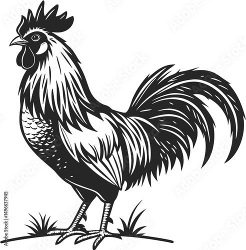 rooster isolated on white background