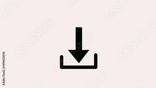 animation of download icon arrow. download icon, with editable stroke. Linear download sign, arrow pictogram