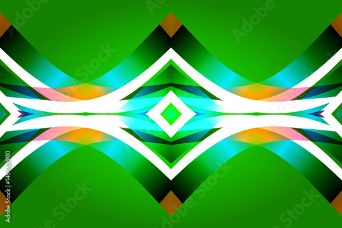 Beautiful glow colour caleidoscope gradient flower line art pattern wallpaper of indonesian traditional abstract batik ethnic dayak ornament for commercial ads