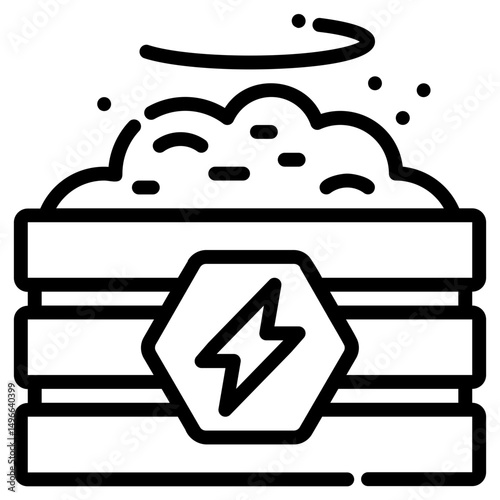 Composting. This is a vector single icon with a dashed line style. It is suitable for any purpose, such as website design, mobile app design, logo design, etc.