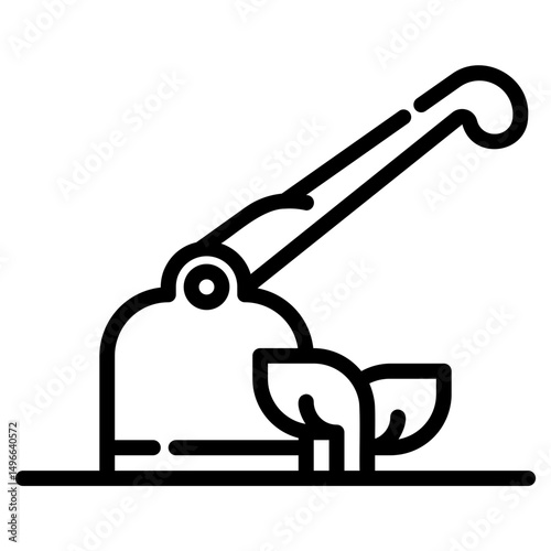 Hoe. This is a vector single icon with a dashed line style. It is suitable for any purpose, such as website design, mobile app design, logo design, etc.