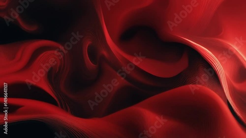 Abstract red artwork with flowing lines, blending dark shadows and crimson shades beautifully.