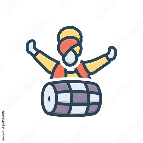 Color illustration icon for punjabi folk dances