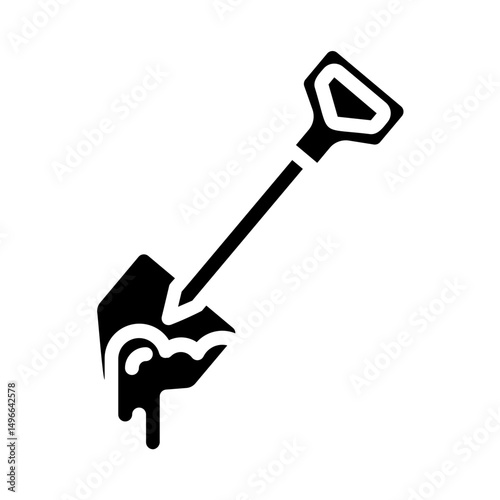 Shovel. This is a vector single icon with a solid style. It is suitable for any purpose, such as website design, mobile app design, logo design, etc.