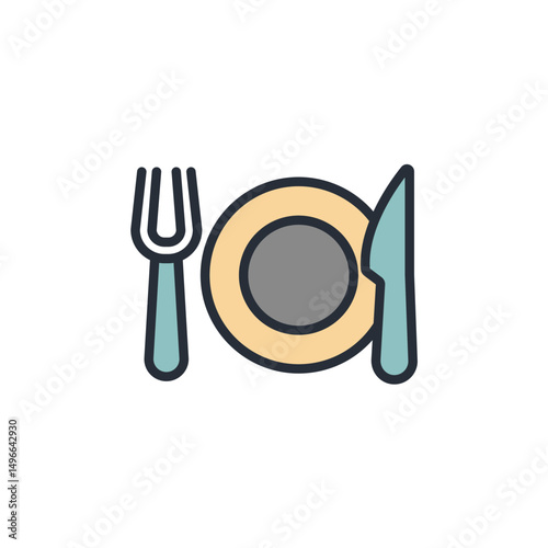 restaurant icon collection .design style with background