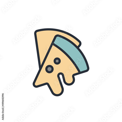 pizza icon collection .design style with background