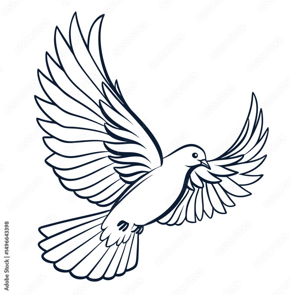 Obraz premium vector illustration of a dove