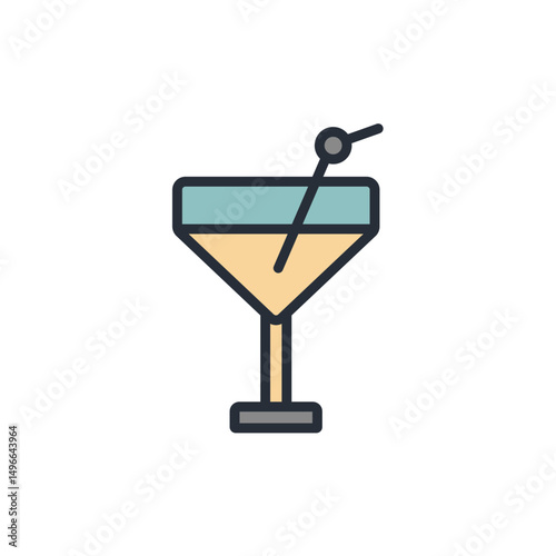 cocktail icon collection .design style with background