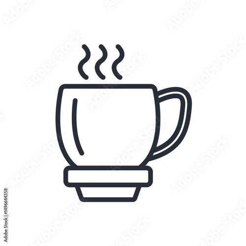 tea cup icon collection .design style with background