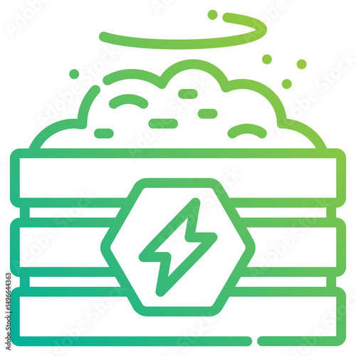Composting. This is a vector single icon with a dashed line gradient style. It is suitable for any purpose, such as website design, mobile app design, logo design, etc.