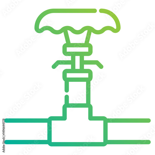 Sprinkler. This is a vector single icon with a dashed line gradient style. It is suitable for any purpose, such as website design, mobile app design, logo design, etc.