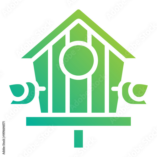Birdhouse. This is a vector single icon with a solid gradient style. It is suitable for any purpose, such as website design, mobile app design, logo design, etc.