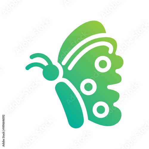 Butterfly. This is a vector single icon with a solid gradient style. It is suitable for any purpose, such as website design, mobile app design, logo design, etc.