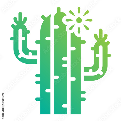 Cactus. This is a vector single icon with a solid gradient style. It is suitable for any purpose, such as website design, mobile app design, logo design, etc.