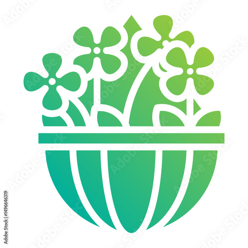 Hanging plants. This is a vector single icon with a solid gradient style. It is suitable for any purpose, such as website design, mobile app design, logo design, etc.