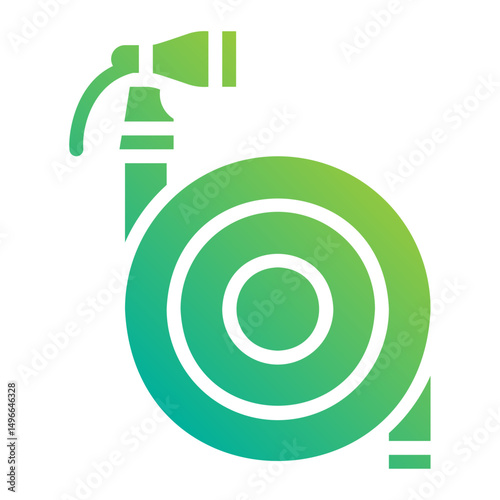 Hose reel. This is a vector single icon with a solid gradient style. It is suitable for any purpose, such as website design, mobile app design, logo design, etc.