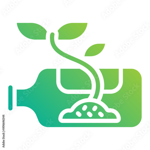 Potted plant. This is a vector single icon with a solid gradient style. It is suitable for any purpose, such as website design, mobile app design, logo design, etc.