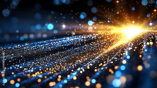 Abstract Digital Particles Illustration