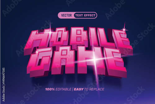 Retro Mobile Game  Vector Text Effect