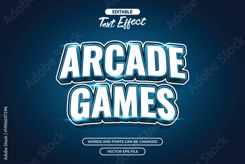 Arcade games editable text effect with modern style text and with shine decoration