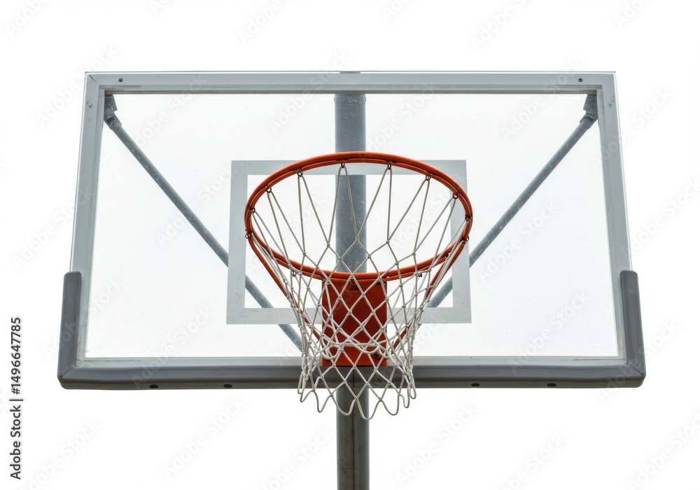 Naklejka premium Basketball hoop with net isolated on white background