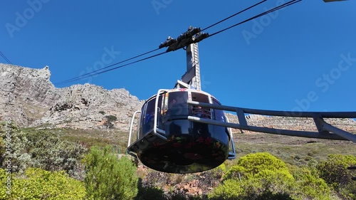 Cable Car Scene In Cape Town Western Cape South Africa. Amazing Landscape Of Aerial Cable Car Viewed From Above. Nature Dramatic Clouds Sky Forest. Sky Rural Panorama. Cape Town Western Cape.