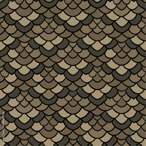 Seamless snake skin print vector pattern. Reptile leather texture design with realistic scale background for textile
