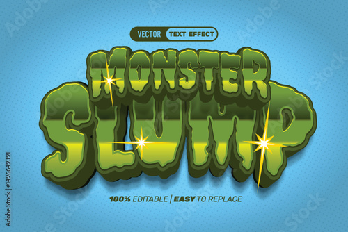 Green Monster Slump Vector Text Effect