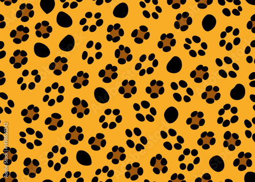 Seamless jaguar print vector pattern. Repeating animal fur texture design, wild feline background, jungle style