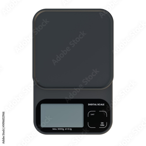 Small Digital Scale Top View 3D Render Illustration