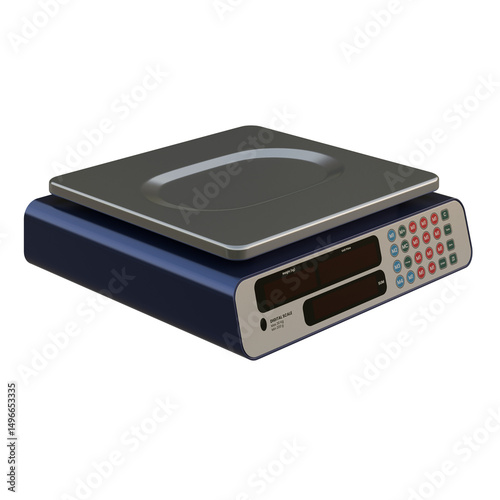 Digital Scale Top Side View 3D Render Illustration