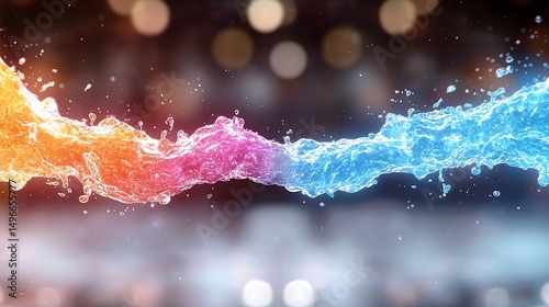 Colored Water Streams Merging Dynamic