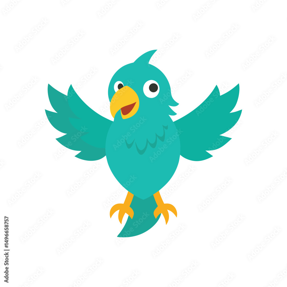 parrot chick flapping wings colour vector illustration parrot chick flapping wings colour vector illustration