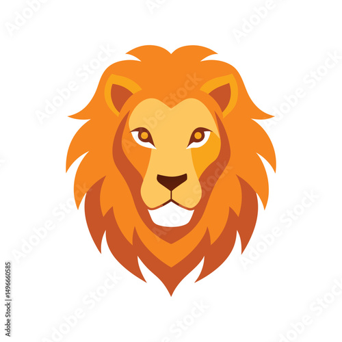 lion head colour vector illustration