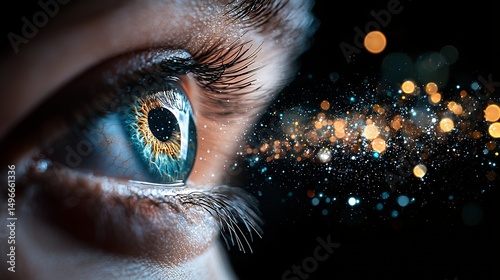Eye Detail with Glowing Sparkles