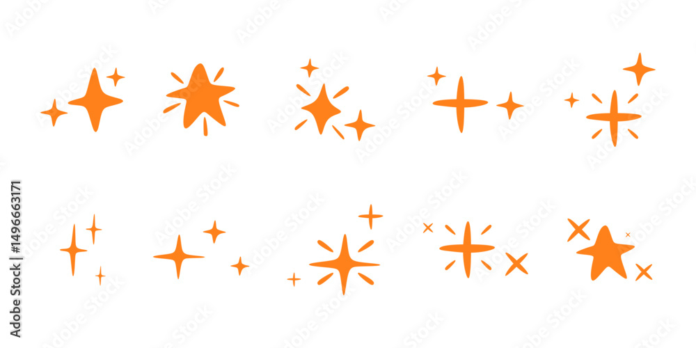 Naklejka premium Hand Drawn Sparkle Vector