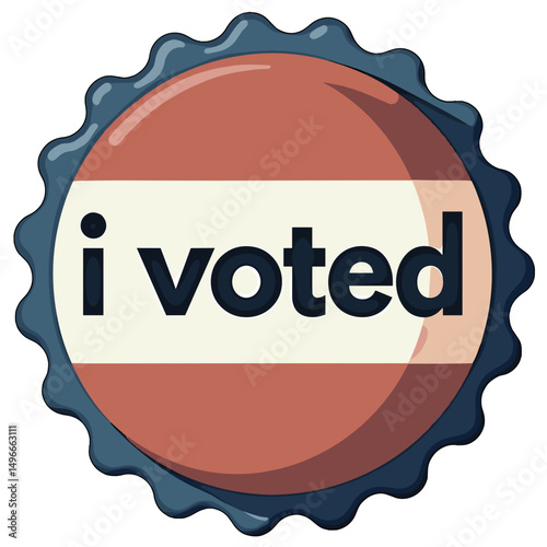 A patriotic 'I Voted' sticker illustration promoting civic engagement and participation in democratic elections