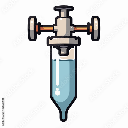 Water Filter Illustration with Valve, Clean Water Concept, Water Purification System for Home and Industry, Vector Design